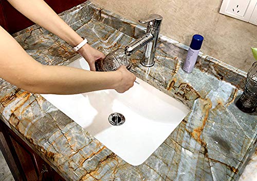 Moyishi Vatican Granite Look Marble Gloss Film Vinyl Self Adhesive Counter Top Peel Stick Wall Decal 24''x79''