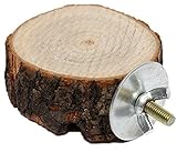 Coco*Store Parrot Bird Cage Perches Round Wooden Coin Stand Platform Pet Budgie Hanging Toy (7-8cm)