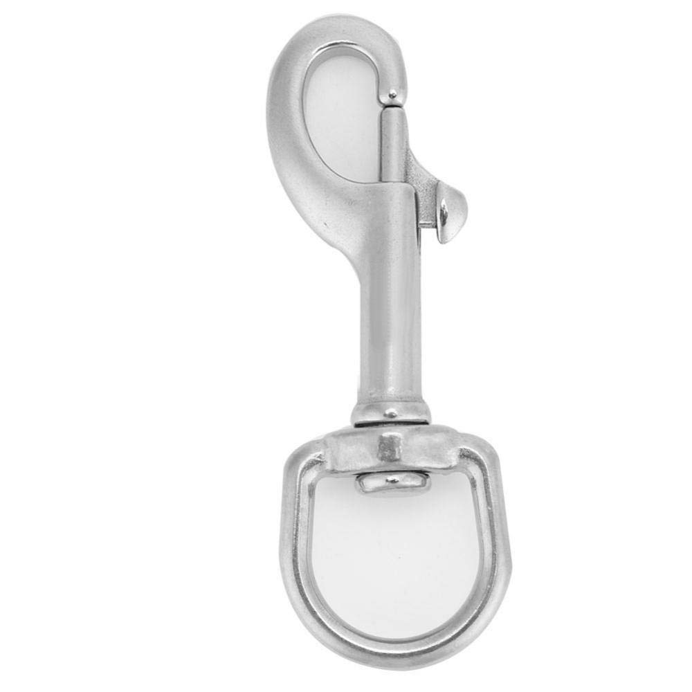 Tbest Scuba Diving Hook Stainless Steel Double Ended Snap Hook Swivel Eye Snap Hook Kit Scuba Diving Accessory (90mm-White)