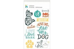 Momenta Dog Mom Cling Red Rubber Stamps Set of 10