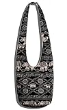 Hippie Crossbody Bag Thai Top Zip Hobo Sling Bag Handmade Hipster Messenger Bag