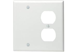 Leviton 2-Gang 1-Duplex 1-Blank Device Combination Wallplate, Standard Size, Thermoset, Box Mount, 88008, White