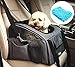Pettom Pet Car Booster Seat Carrier Airline Approved for Dog Cat Puppy Small Animal Travel Cage (Gray, Large-Hold Pet up to 15lb)