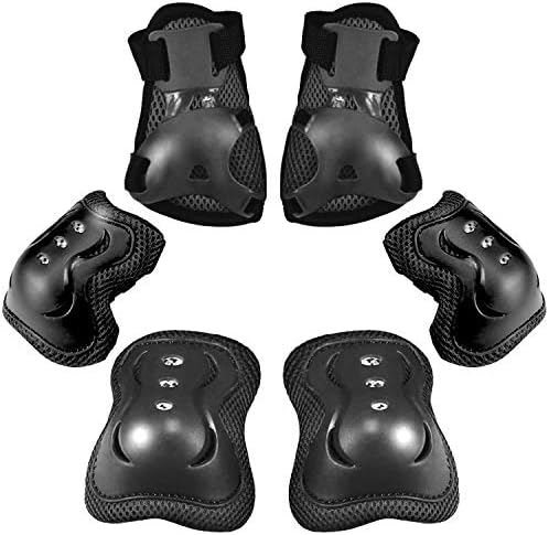 MALOMME Kids Knee Pads, Youth Elbow Pads Wrist Guards Protective Gears Set for Skateboarding Inline Roller Skating Cycling Biking BMX Bicycle Scooters