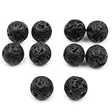 Maromalife Non Fade, Non Bleed Diffuser Lava Stone Beads,100% Natural Lava Rock for Lava Rock Stone Beads Essential Oil Diffuser Necklace (14mm)