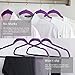MIZGI Premium Velvet Hangers (50 Pack) Heavy Duty - Non Slip Felt Hanger - Velvet Suit Hangers Dark Purple - Rose Gold Hooks,Space Saving Clothes Hanger