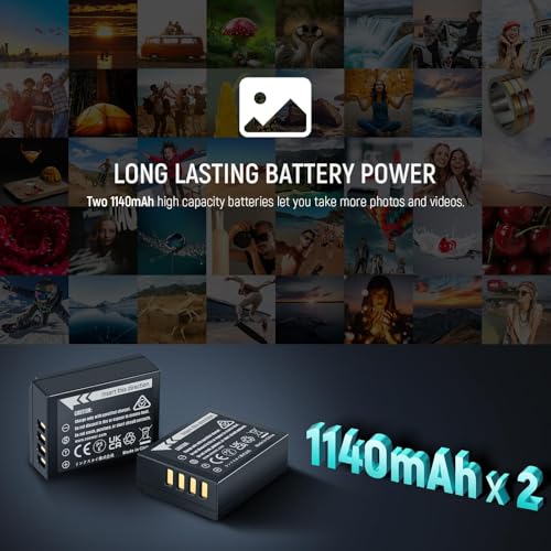 NEEWER NP-W126/NP-W126s Replacement Battery Charger Set with Dual Charger and USB C Cable, Pack of 2, 1140 mAh Camera Battery, Compatible with Fuji X100VI X-T30 II X-S10 X-T200 X100F X100V X-A5 X-E4