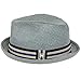 Peter Grimm Depp Fedora Hat w/ Striped Brim (Charcoal, XXL)