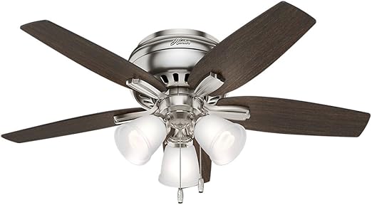 Hunter 42 Newsome Brushed Nickel Ceiling Fan With Light Ceiling