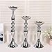 2 Pieces 50cm Height Metal Candle Holder Candle Stand Wedding Centerpiece Event Road Lead Flower Rack (Silver x 2) (Silver, 19.6