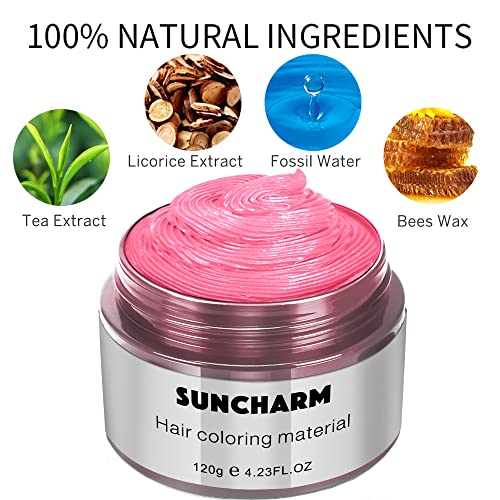 TEMPORARY HAIR WAX COLOR PINK WASHABLE COLORED HAIR DYE WAX HAIRSTYLE CREAM INSTANT COLORED HAIR MUD FOR WOMEN MEN