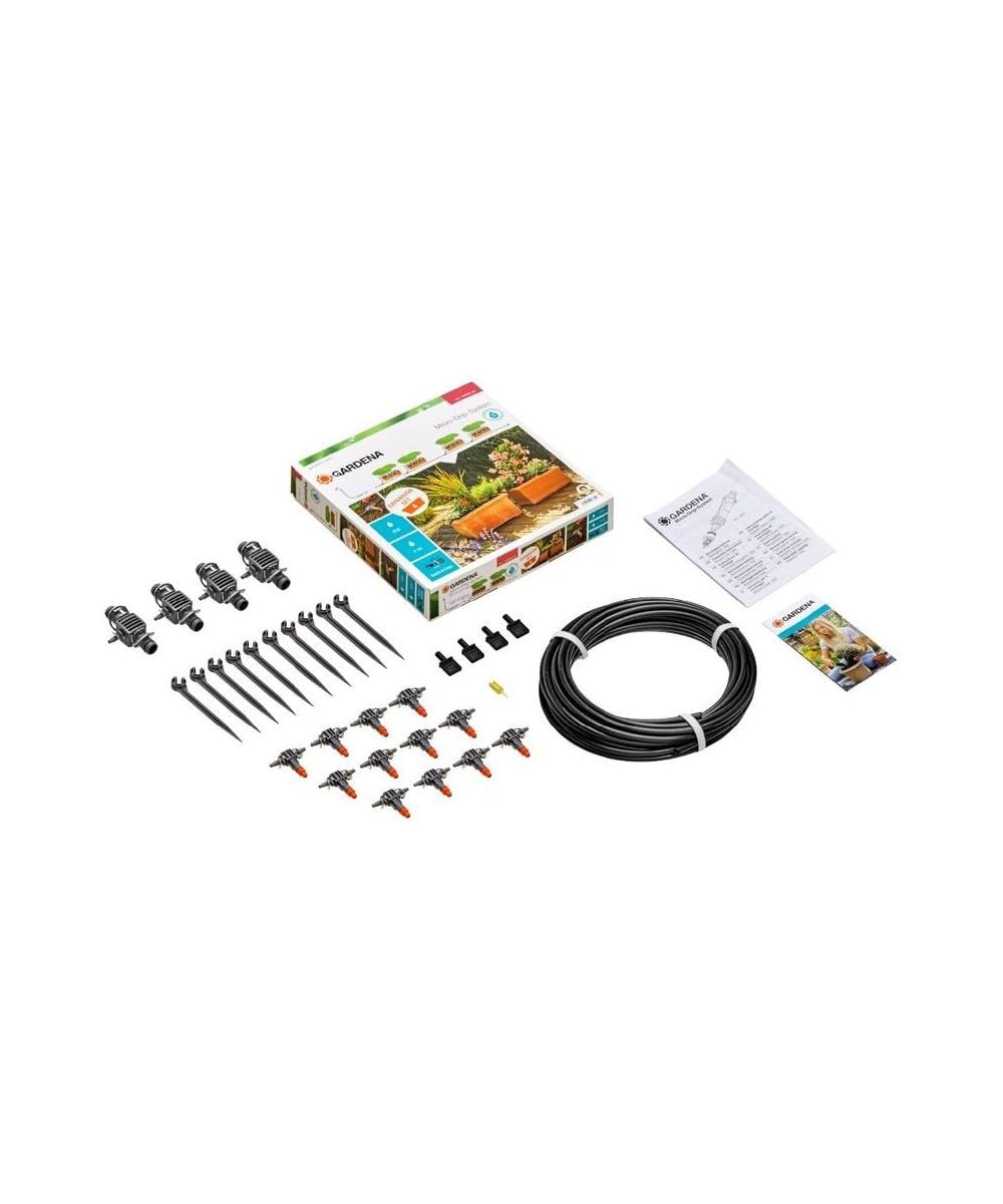 GARDENA Extension Pflanztröge: The Balcony Extends Your Irrigation System Micro-Drip-starter Sets Pots M to 4 plant boxes (13006-20), Orange, 35x20x19 cm