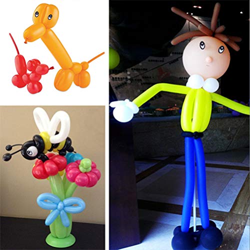 Trooer 200 Pack Balloon Animals Kit Latex Long Balloons Modeling Twisting Balloons Art Shape Animals Party Decoration