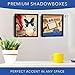 8x8 Inch Black Shadow Box Picture Frames - Deep Photo Frame for Wall or Standing Glass Display Case - Create Collage of Art with Baby Memorabilia, Pins, Awards, Medals, Tickets, Pictures - Set of 2