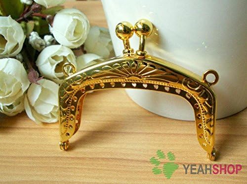 Golden Mini Vintage Embossed Purse Frame - 6cm / 2.4 inch (MPF-8)