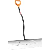 36 Inch Heavy Duty Snow Pusher, Extra Wide Snow Shovel for Driveway, Sidewalk, Patio, Deck &amp; Doorway Snow Removal, Ergonomic Back Saver Snow Plow with UHMW-PE Blade, Non-Slip Grip Handle