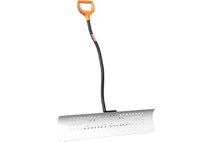 BREWIN TOOLS 36 Inch Heavy Duty Snow Pusher, Extra Wide Snow Shovel for Driveway, Sidewalk, Patio, Deck & Doorway Snow Removal, Ergonomic Back Saver Snow Plow with UHMW-PE Blade, Non-Slip Grip Handle