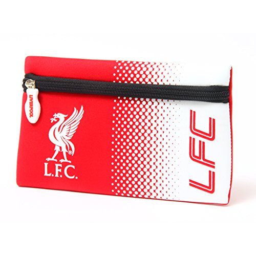 Official Football Merchandise Flat Neoprene Zip Pencil Case Official Club Colours , Liverpool FC