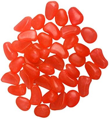 New Orange 100Pcs Glow In The Dark Stones Pebbles Rock For Aquarium Fish Tank Garden D?cor Set044