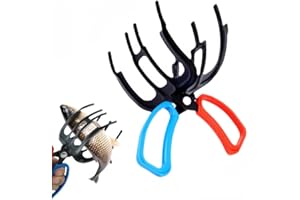 3-Claw Anti-Slip Fish Holder Grip Metal and ABS One-Hand Operation Fishing Control Clamp Portable Fishing Pliers for Bass Cat