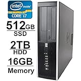 HP 8100 i7 Workstation Desktop Computer (Core i7 2.8GHz up to 3.46GHz, 2TB HDD, 512GB SSD, 16GB RAM, WIFI, 1GB Video Card with HDMI, Windows 7 Pro 64-Bit) (Certified Refurbished)