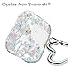 Queenxbar Airpods Case Cover, Clear Hard PC Airpods Cover Sparkle Crystals with AirPods Strap/Ear Hook/Watch Band Holder/Heart-Shaped Carabiner for Airpods 1 & 2(Front LED Visible)