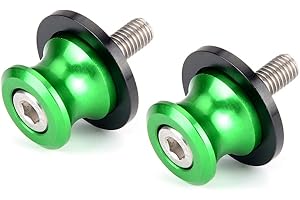 Goldfire 2pcs 8MM M8 X1.5 Motorcycle Swing arm Sliders Spools CNC Swing Arm Stand Screw for Kawasaki Z650 Z800 Z900 Z1000 Accessories(Green)