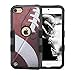 Apple iPod Touch 5th and 6th Gen Compatible Case, JoJoGoldStar Hybrid Slim Fit Heavy Duty Shockproof Plastic and Silicone TPU Tuff Hard Cover with Screen Protector and Stylus - Football