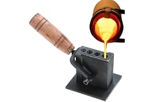 VOROLE Reversible Ingot Mold Kit, Metal Melting Iron Crucible, Oil Groove Bar Mold Dia. 0.31/0.24/0.2/0.16''