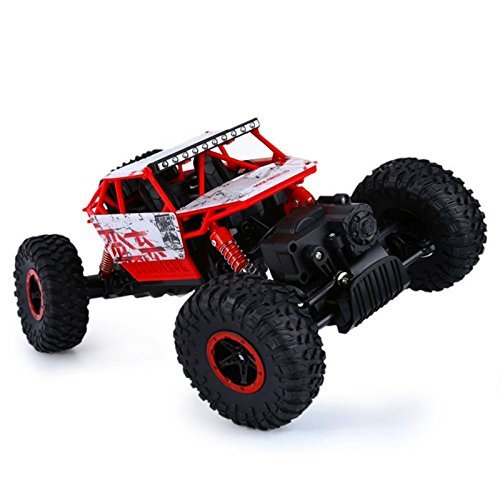 RC car,DeXop 2.4GHZ Electric Rock Crawler Radio Control Cars Off Road high Speed Racing Remote Control Cars-Red - Thumbnail 2