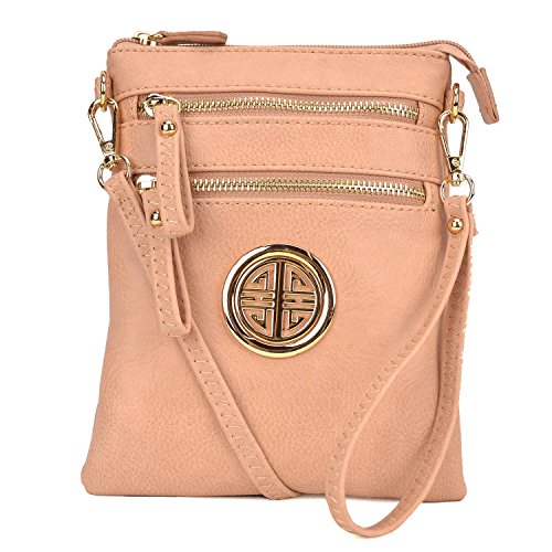 Dasein-Small-Crossbody-Bag-Multi-Zipper-Pockets-Messenger-Bag-Lightweight-Shoulder-Bag-Functional-Purse