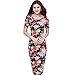 Fancyqube(TM) Women's Floral Short Sleeve Scoop Neck Midi Dress