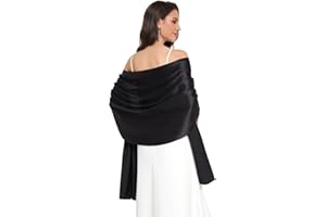 Fttyeiby Shawls and Wraps for Evening Dresses Satin Shawl Wraps for Women Wedding Formal Shawl