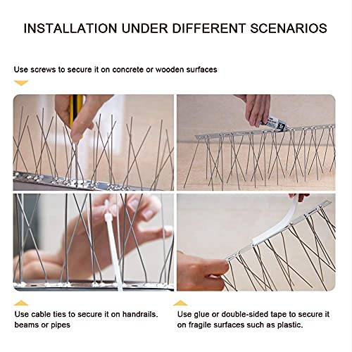 Offo Bird Spikes With Stainless Steel Base Durable Bird Repellent Spikes Arrow Pigeon Spikes Fence Kit For Deterring Small Bird Crows And Woodpeckers Covers 10 Feet 3m Pricepulse