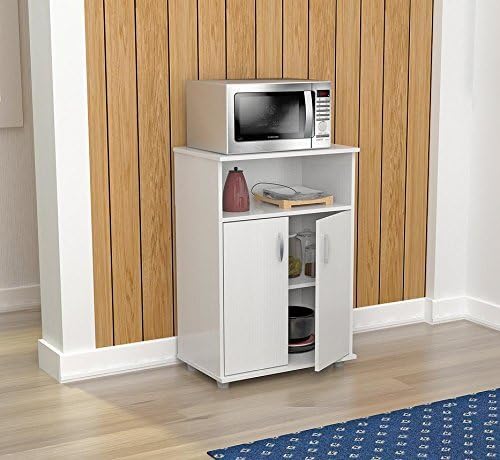 Inval America Larcinia-White Microwave Cart by Inval America