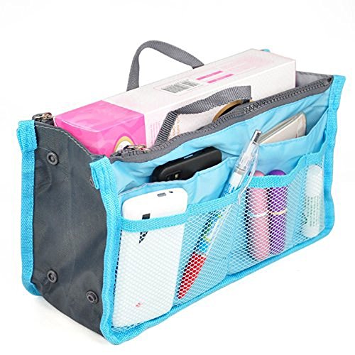 Passionate Adventure Multi-Pocket Handbag Organizer Expandable Insert Purse Liner Pouch with Handles