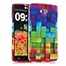 kwmobile TPU SILICONE CASE for LG L80 Design rainbow cubes multicolor green blue - Stylish designer case made of premium soft TPU