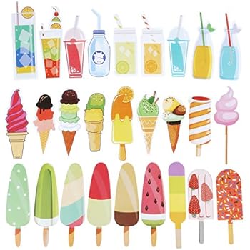 Blulu 60 Pieces Summer Bookmarks Cold Drink Theme Bookmarks Cute Colorful Dessert Bookmarks for Students Kids Adults (Color 1)