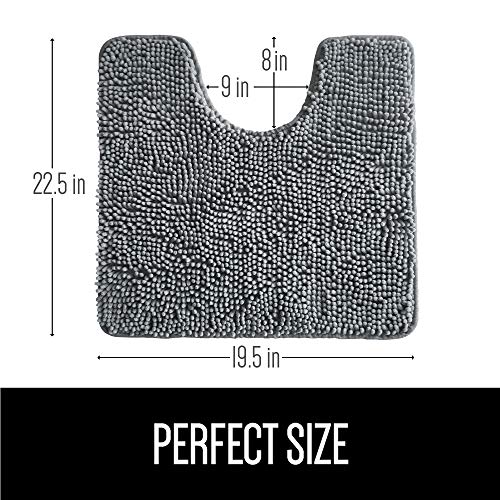 Gorilla Grip Original Shaggy Chenille Oval UShape Contoured Mat for