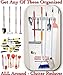 Mop and Broom Holder Wall Mount with 2 Aluminum Racks + 4 Grippers + 12 Utility Hooks for Laundry Room, Kitchen & Storage Organizer. Tools Hanger, Cleaning Gears Hook Rack & Garden Tool Organization.