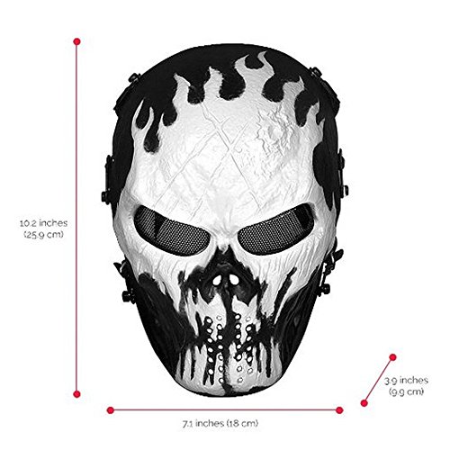 image for WalkingMan Skull Airsoft Wire Masks Full Face - Paintball Mask Metal M