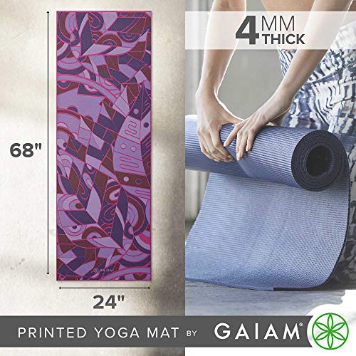 Gaiam-Yoga-Mat-Classic-4mm-Print-Thick-Non-Slip-Exercise-Fitness-Mat-for-All-Types-of-Yoga-Pilates-Floor-Workouts-68-x-24-x-4mm
