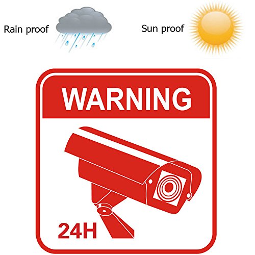Video Surveillance Warning Stickers – [PACK OF 10] Security Camera Decals – CCTV Vinyl & Weatherproof Signs for Burglary & Theft Prevention – No Trespassing, 24 Hour Alarm, 4 x 4 Inches - Thumbnail 5