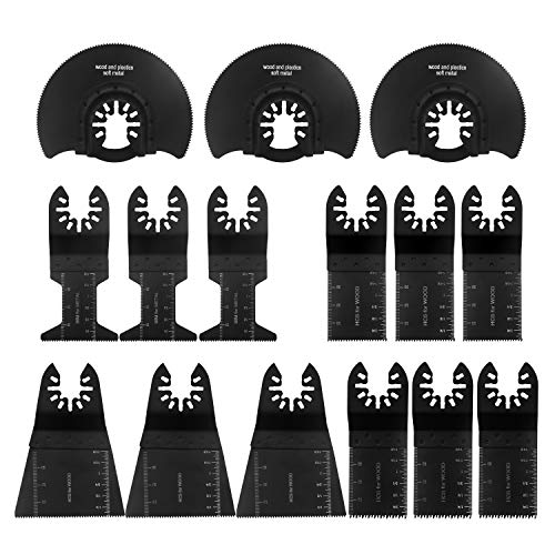 Oscillating Saw Blades Kit, 15 Wood Metal Multi Tool Quick Release Saw Blades Fit Dewalt Fein Multimaster Porter Cable Black & Decker Rockwell Ridgid Ryobi Milwaukee DeWalt Chicago Craftsman - Thumbnail 7