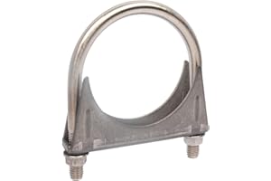 ELIFECENTER Universal Heavy Duty 3-1/2 Inch Stainless Exhaust Exhaust Clamp, 3.5” Exhaust U-Bolt Clamps Saddle Design with Reinforced Ribs