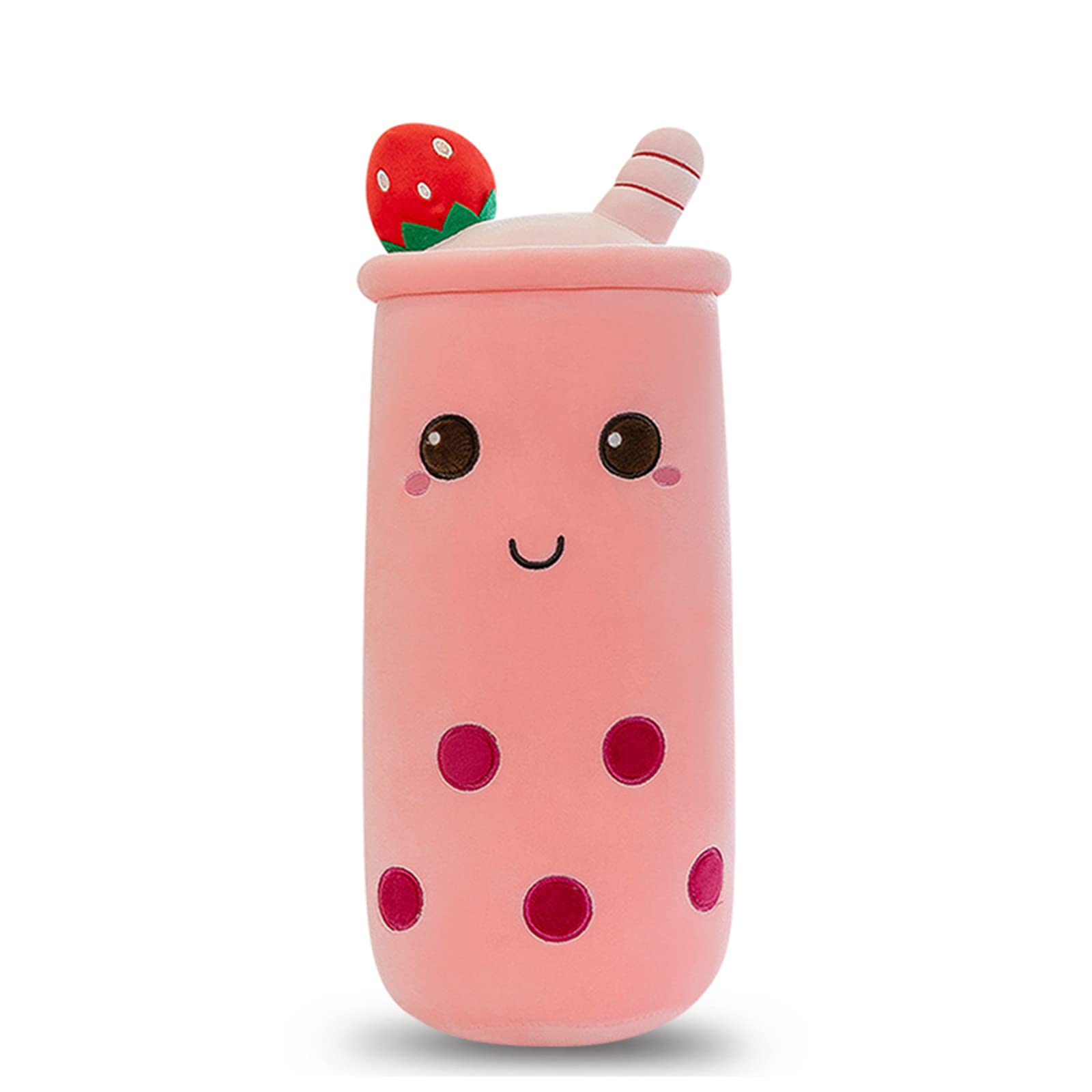 Photo 1 of Rexinc Cute Plushies Plush Plushie Long Strawberry Pillow Bubble Tea Stuffed Animal Gift for Kids Adults (Pink Plush,16 Inch)