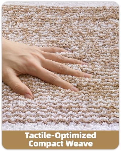 Color&Geometry Simple and Stylish Large Bath Mats for Bathroom Non Slip, 51 x 81 cm Khaki Bathroom Rugs, Absorbent, Soft, Washable, Microfiber Shower Mat