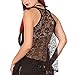 Beautife Women's Skull Print Lace Shirt Patchwork Sleeveless Tank Tops Plus Size