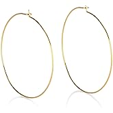 Big Gold Filled Hoop Earrings for Women 2 Inch Large Hoop Earrings Set Gifts for Her Thin Endless Hoop Earrings in Gold