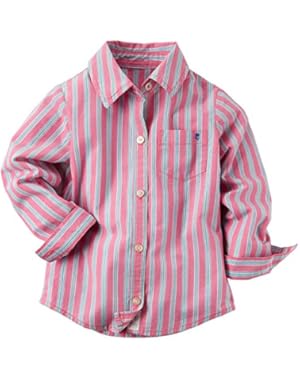 Baby Girls' Printed Poplin Top - Pink (18 Months)